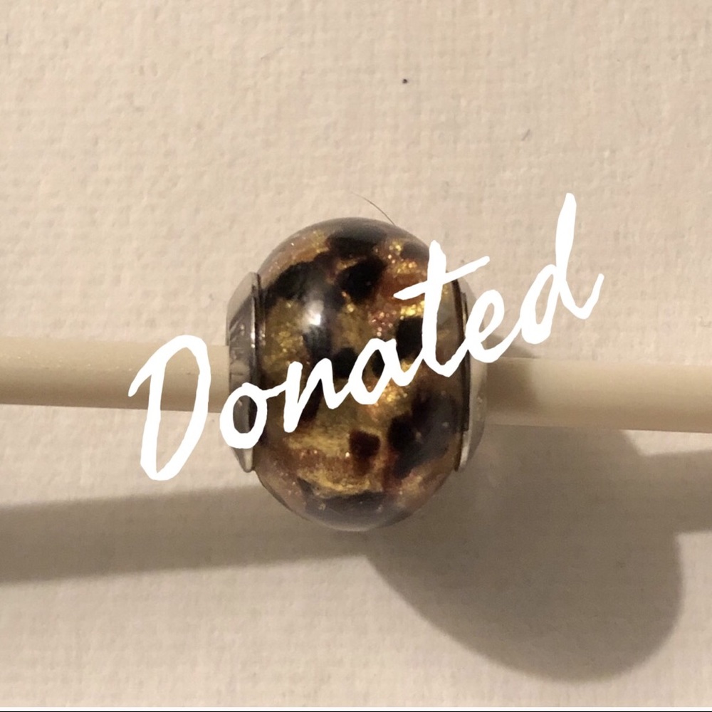 🐆 Zable Leopard Print Murano European Bead 🐆